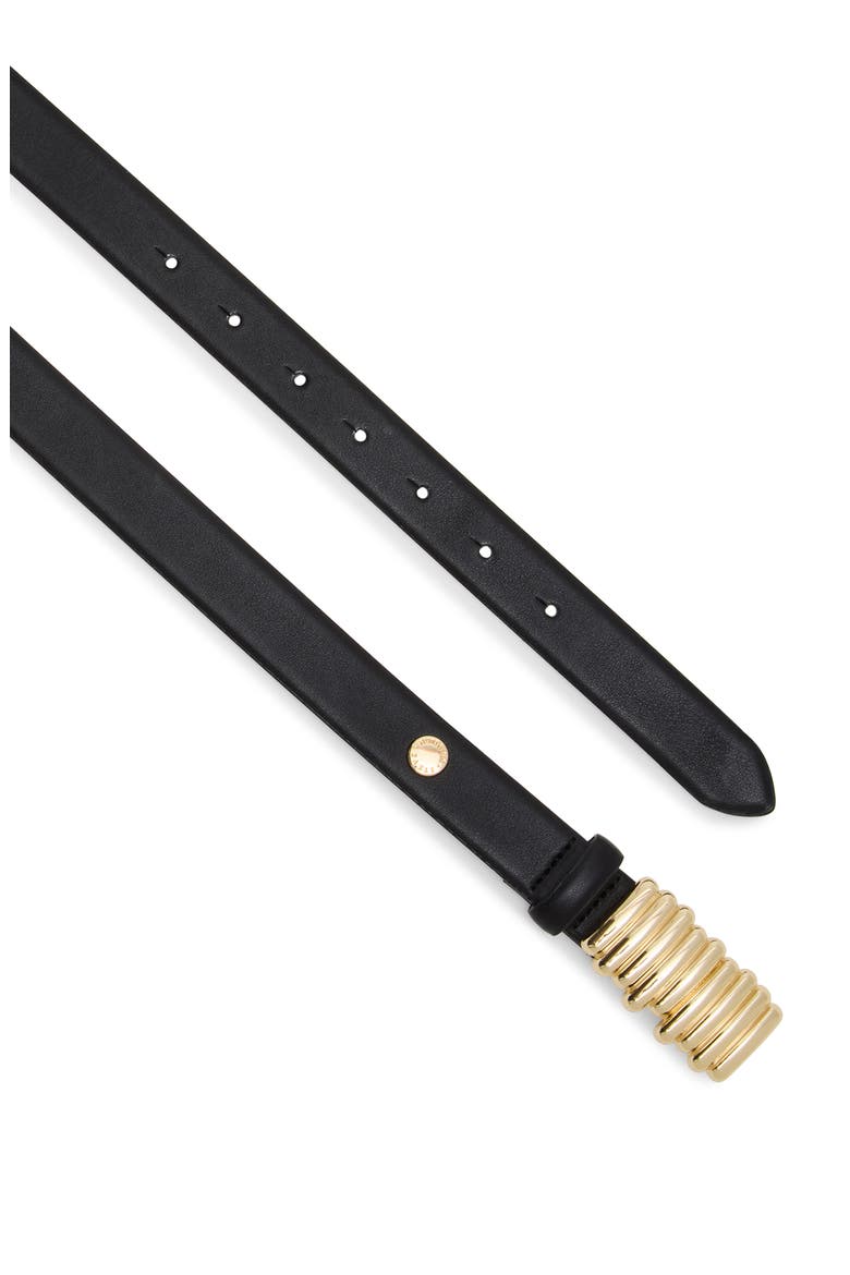 Ridged Plaque Belt, Alternate, color, BLACK-GOLD