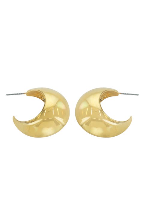 Bubble Crescent Hoop Earrings