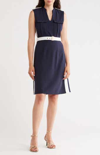 Nanette Lepore Sleeveless Belted Scuba Dress