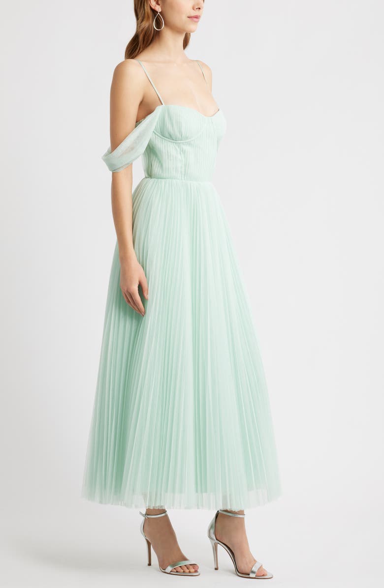 Chelsea28 Cold Shoulder Chiffon Cocktail Dress, Alternate, color, Seafoam