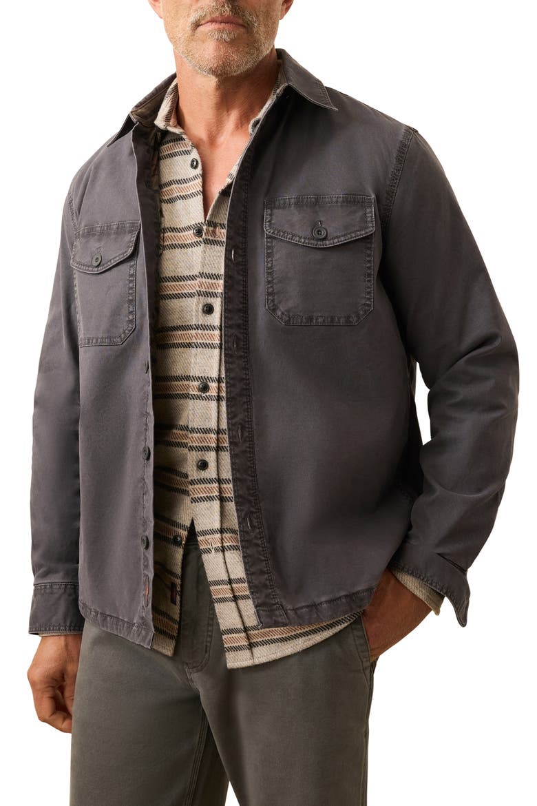 Lakeside Stretch Organic Cotton CPO Jacket, Main, color, WASHED CHARCOAL