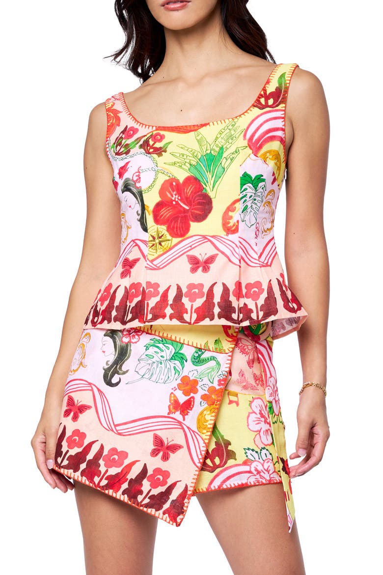 Larissa Floral Print Tank, Main, color, TANGERINE MULTI