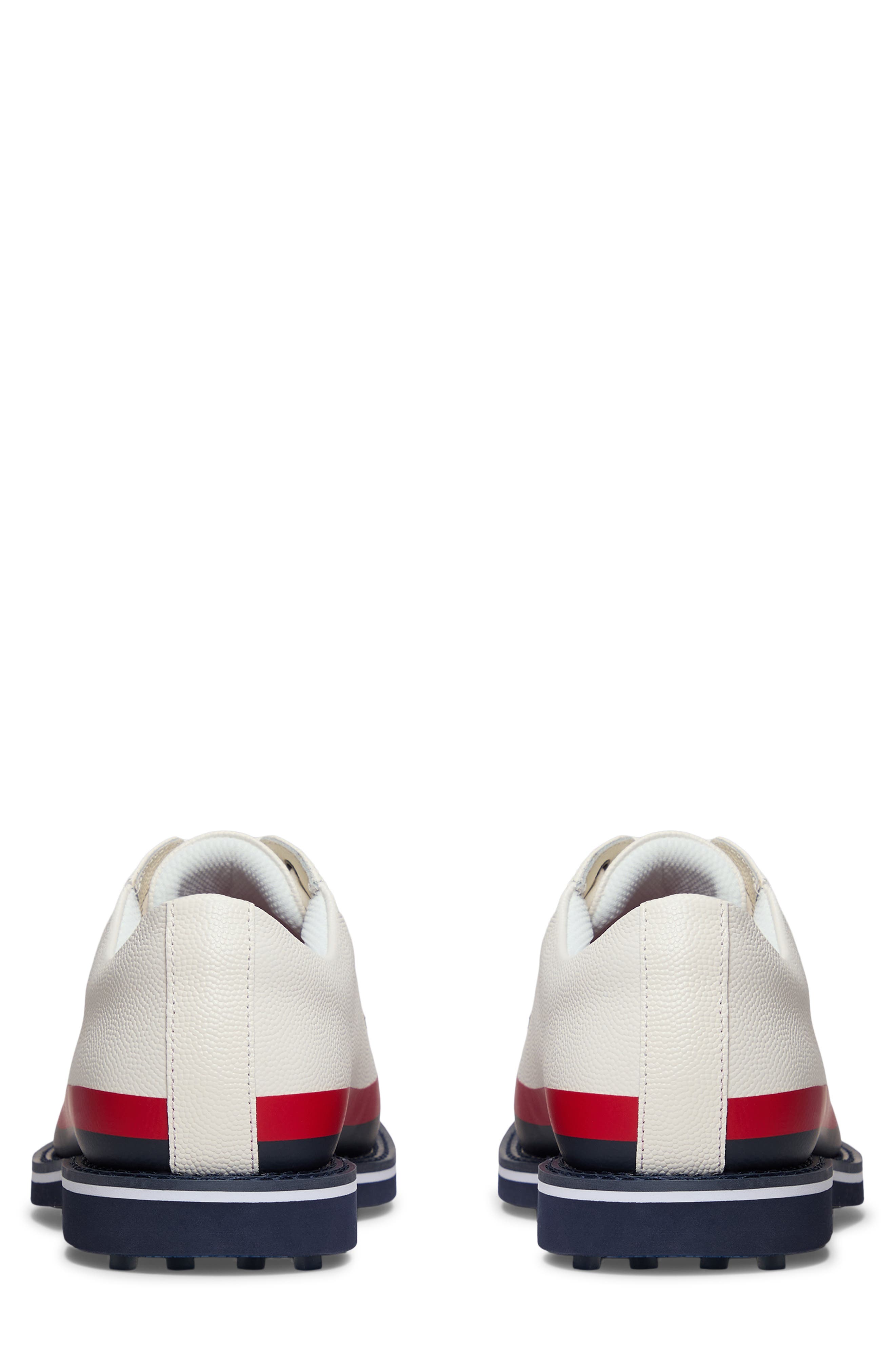 G/FORE Gallivanter Tuxedo Stripe Golf Shoe, Alternate, color, Snow / Multi