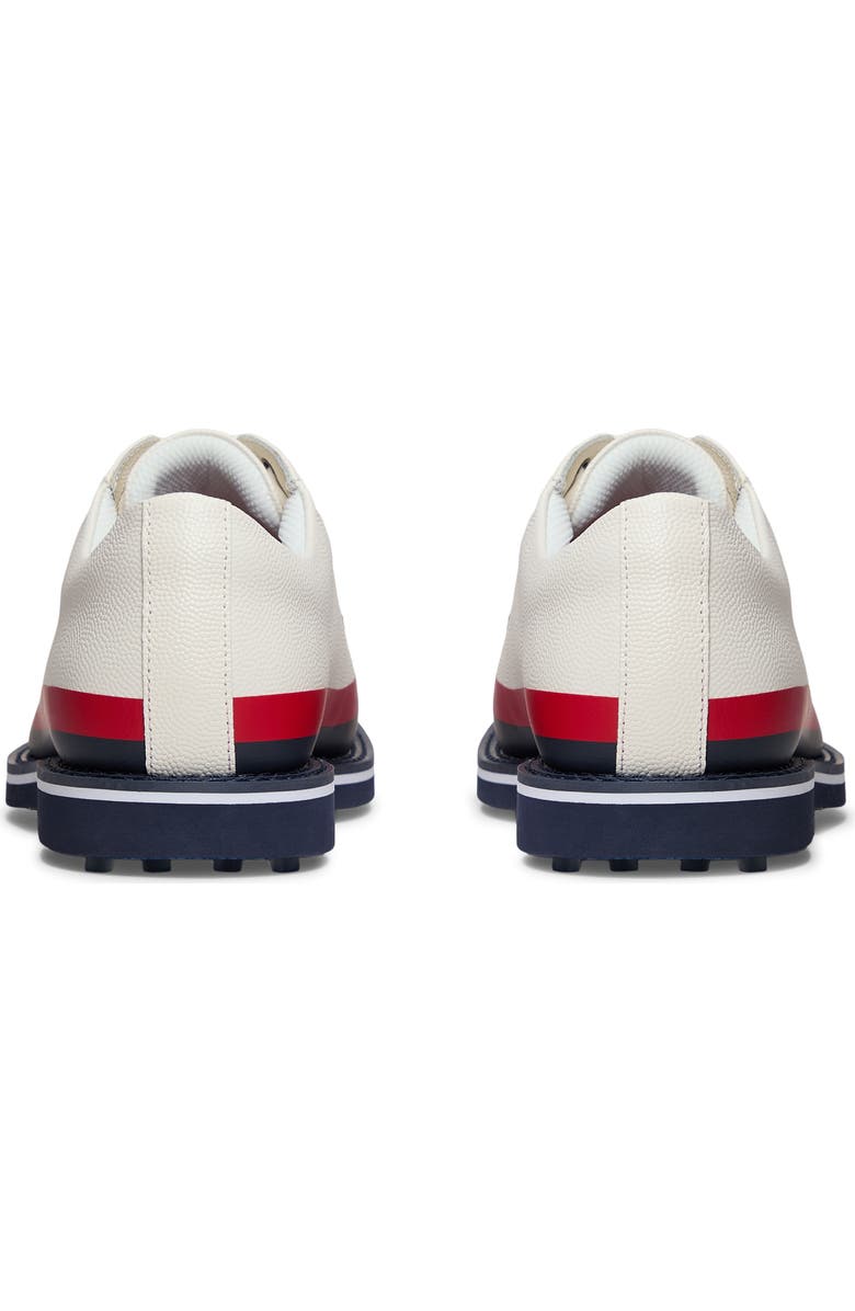 G/FORE Gallivanter Tuxedo Stripe Golf Shoe, Alternate, color, Snow / Multi