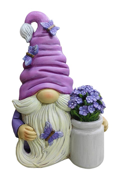 Garden Grace Lavender Butterfly Gnome Figurine