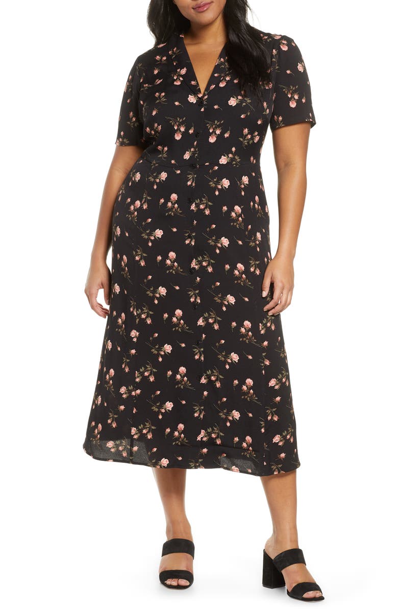 Reformation Rocki Floral Front Button Dress, Main, color,