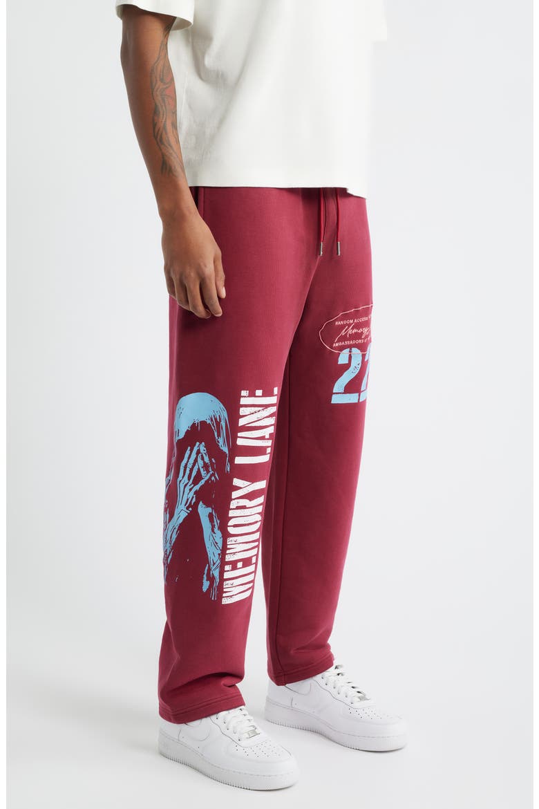 Stencil Logo Sweatpants, Alternate, color, RED