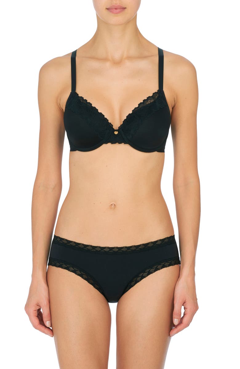 Natori Hidden Glamour Contour Underwire Bra, Alternate, color, Black
