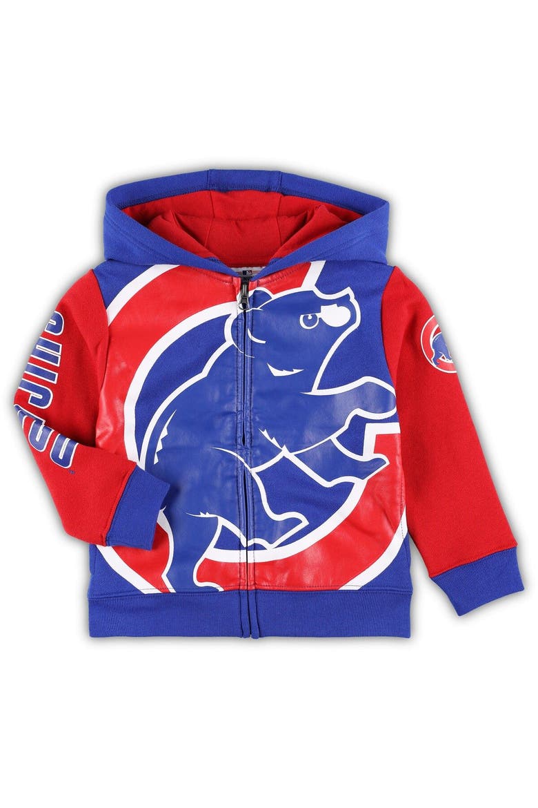 Toddler Royal Chicago Cubs Poster Board Full-Zip Hoodie, Main, color, Royal
