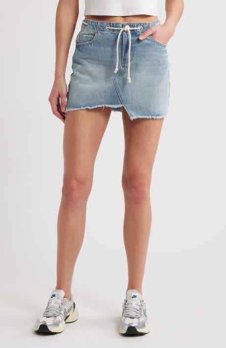 PTCL Ridge Drawstring Waist Cutoff Denim Shorts