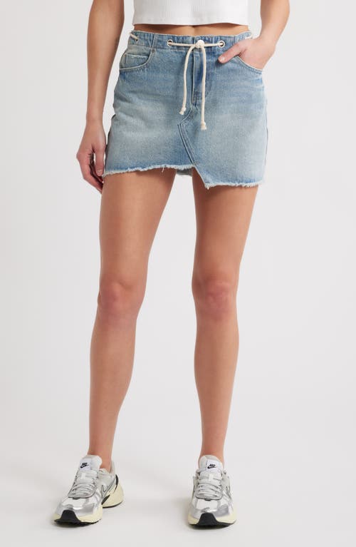 Ptcl Ridge Drawstring Waist Cutoff Denim Shorts In Indigo