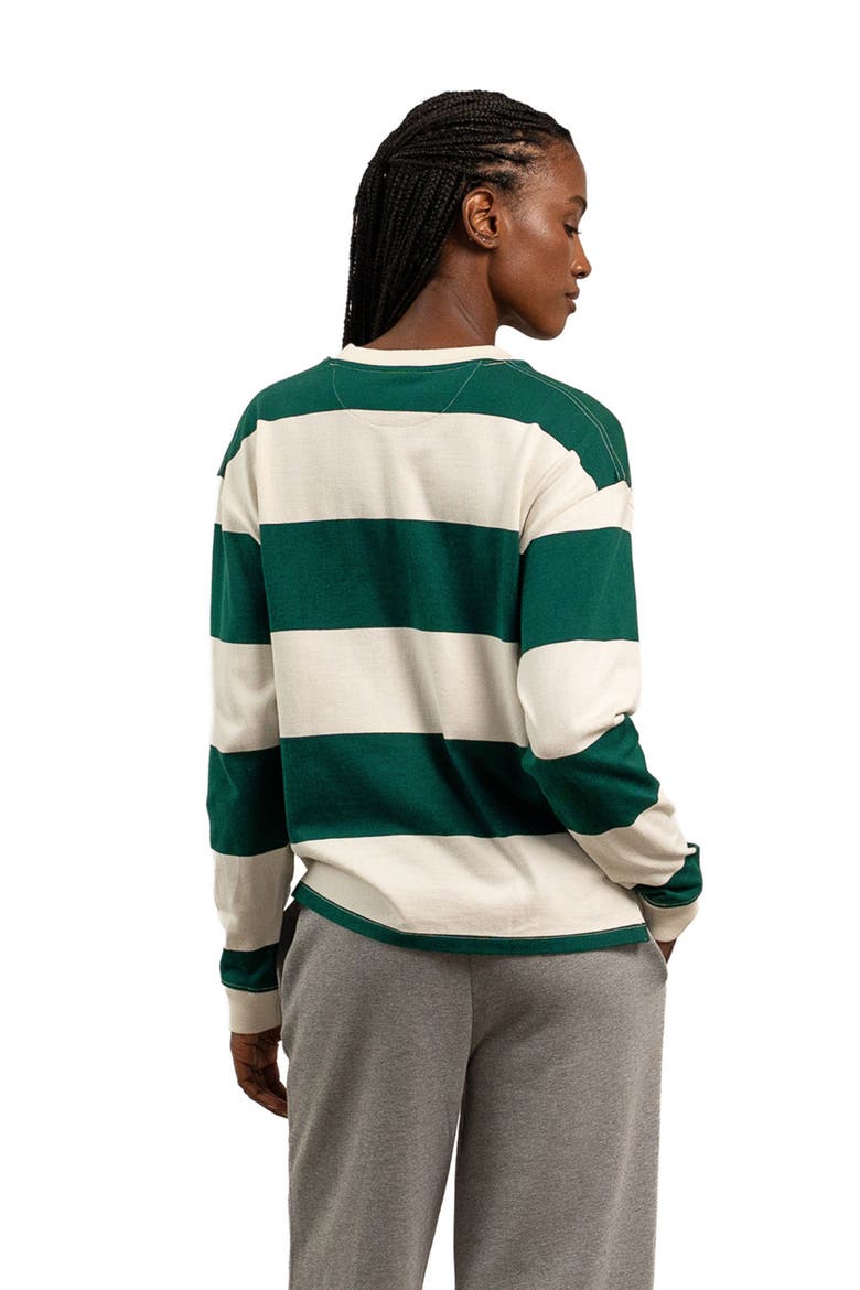 The Heavy Pima Rugby Pullover, Alternate, color, Rainforest Bone Stripe