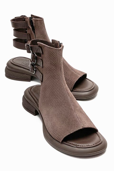 Carina Leather Side Zip Sandal