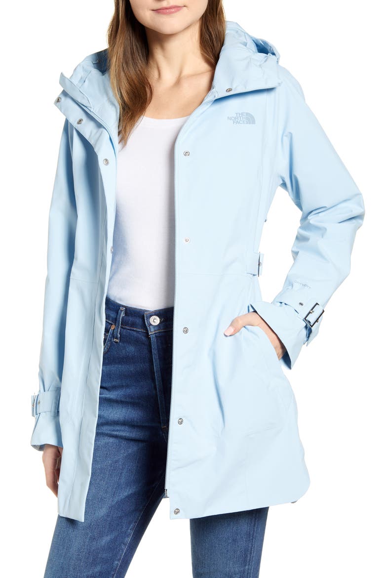 City Breeze Waterproof Trench Raincoat, Main, color, ANGEL FALL BLUE