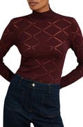Reiss Serene Open Stitch Mock Neck Sweater