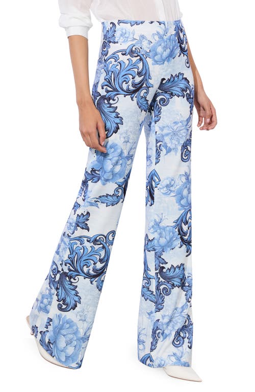 Alice And Olivia Alice And Oliva Teeny Printed Bootcut Pants In Scroll Symphony