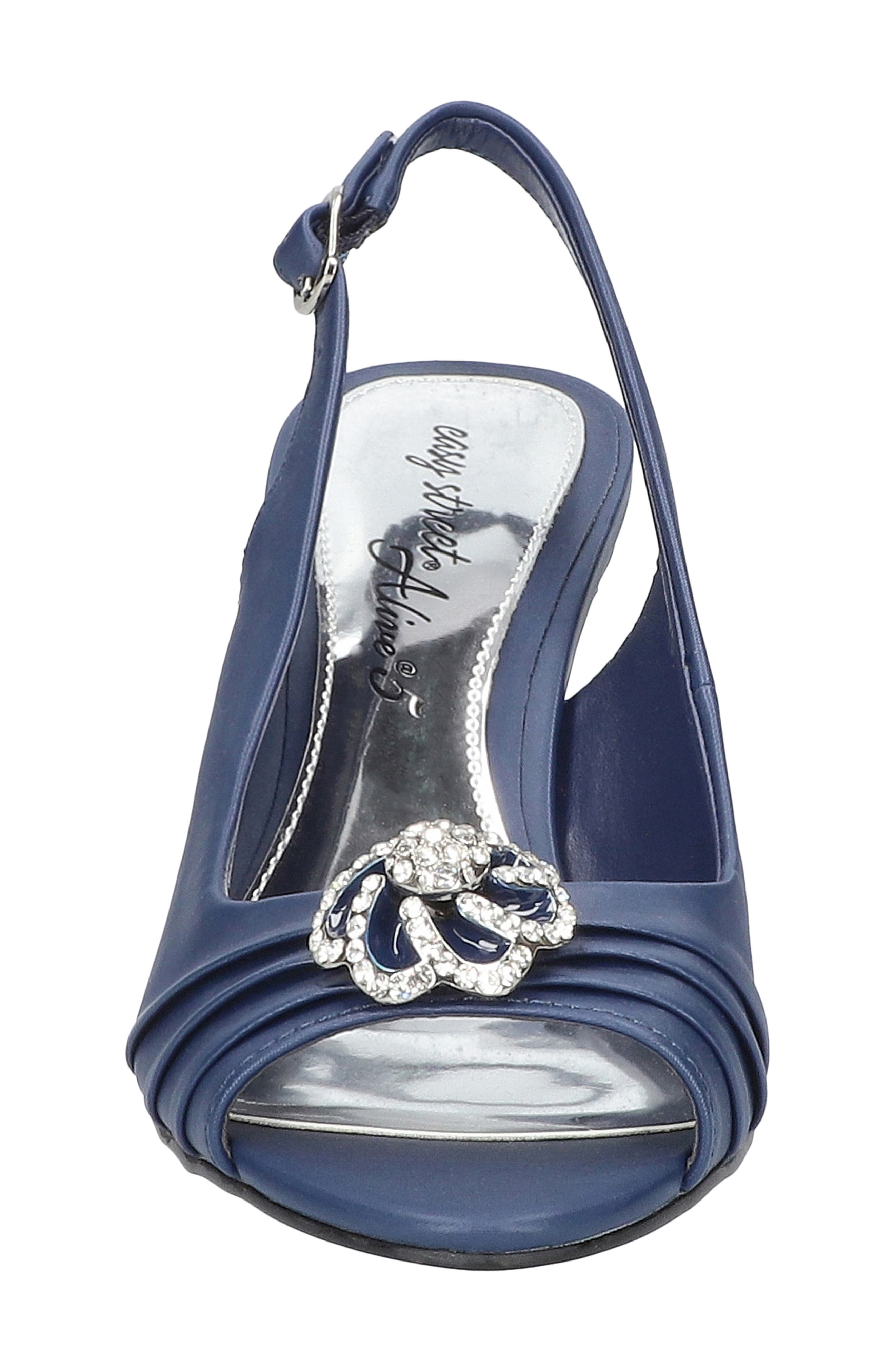 Poise Slingback Sandal, Alternate, color, NAVY SATIN
