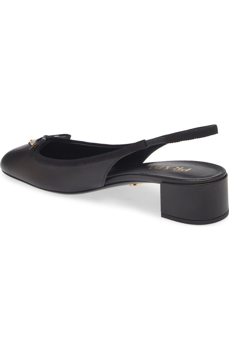 Prada Triangle Logo Bow Slingback Pump, Alternate, color,