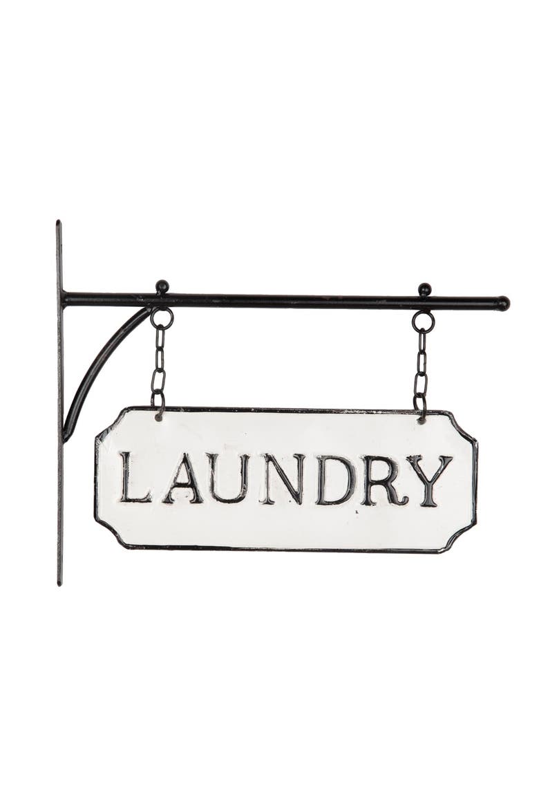Foreside FWAD03983 Laundry Hanging Sign, Main, color, White