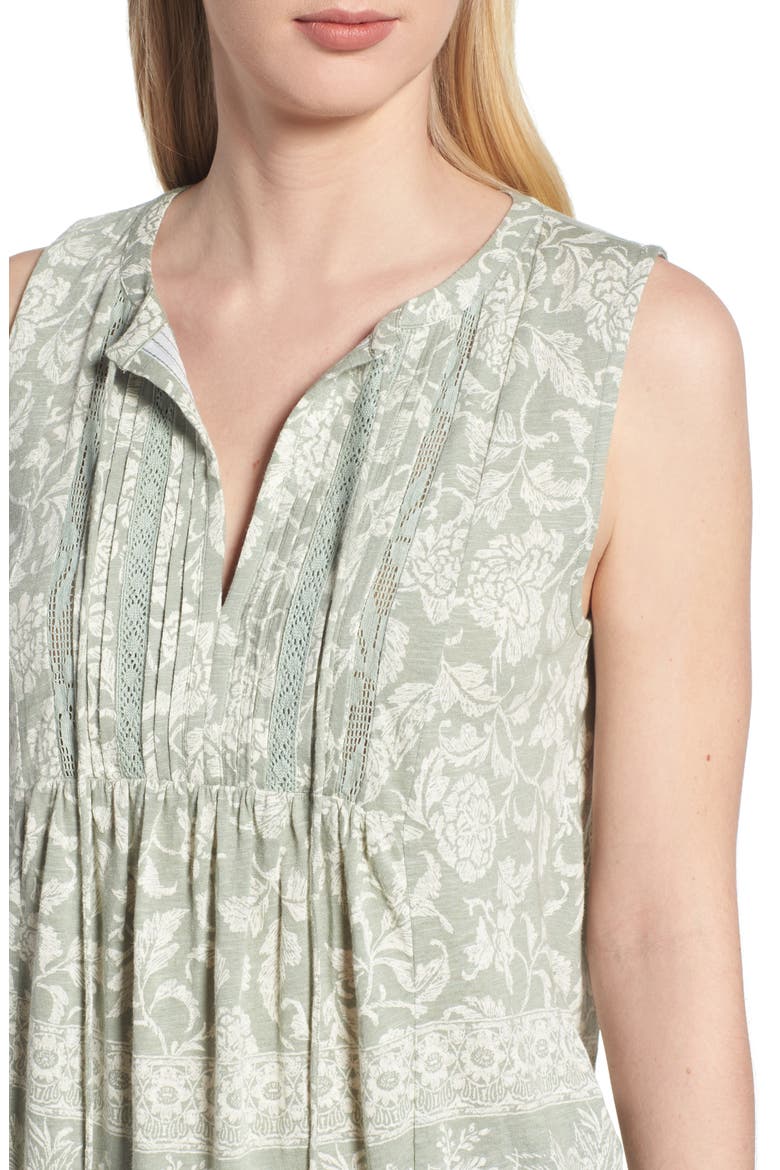 Sleeveless Lace Mix Top, Alternate, color, MINT MULTI