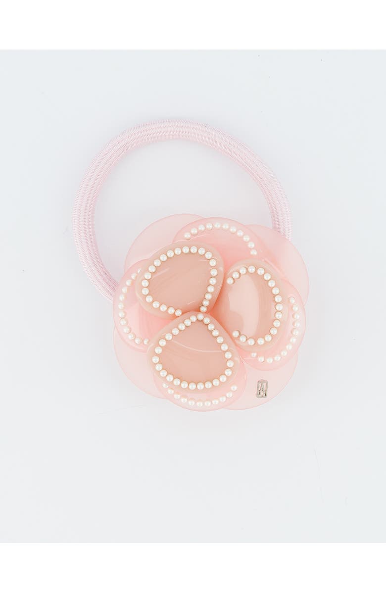 Alexandre de Paris Camelia Acetate Hair Tie, Main, color, Pink