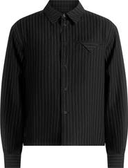 Manière De Voir Arlo Pinstripe Cropped Long Sleeve Shirt