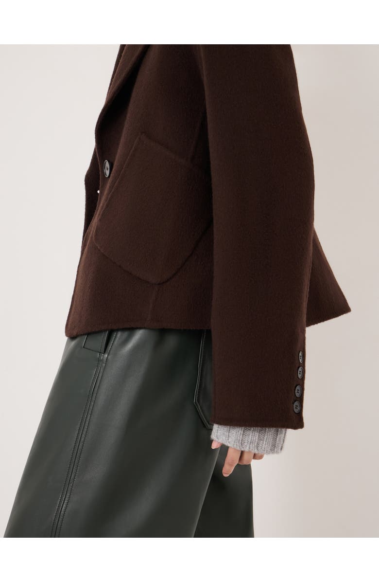 Hush Mina Pure Wool Double Faced Blazer, Alternate, color, Chocolate Brown