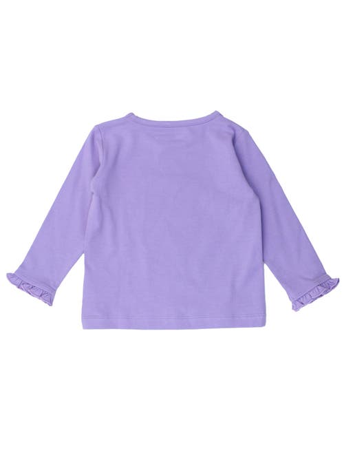 Rufflebutts Toddler Girls Knit Long Sleeve Ruffle Layering Tee In Wisteria Purple
