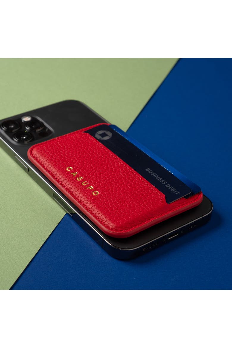 Leather Magsafe Wallet, Alternate, color, Red