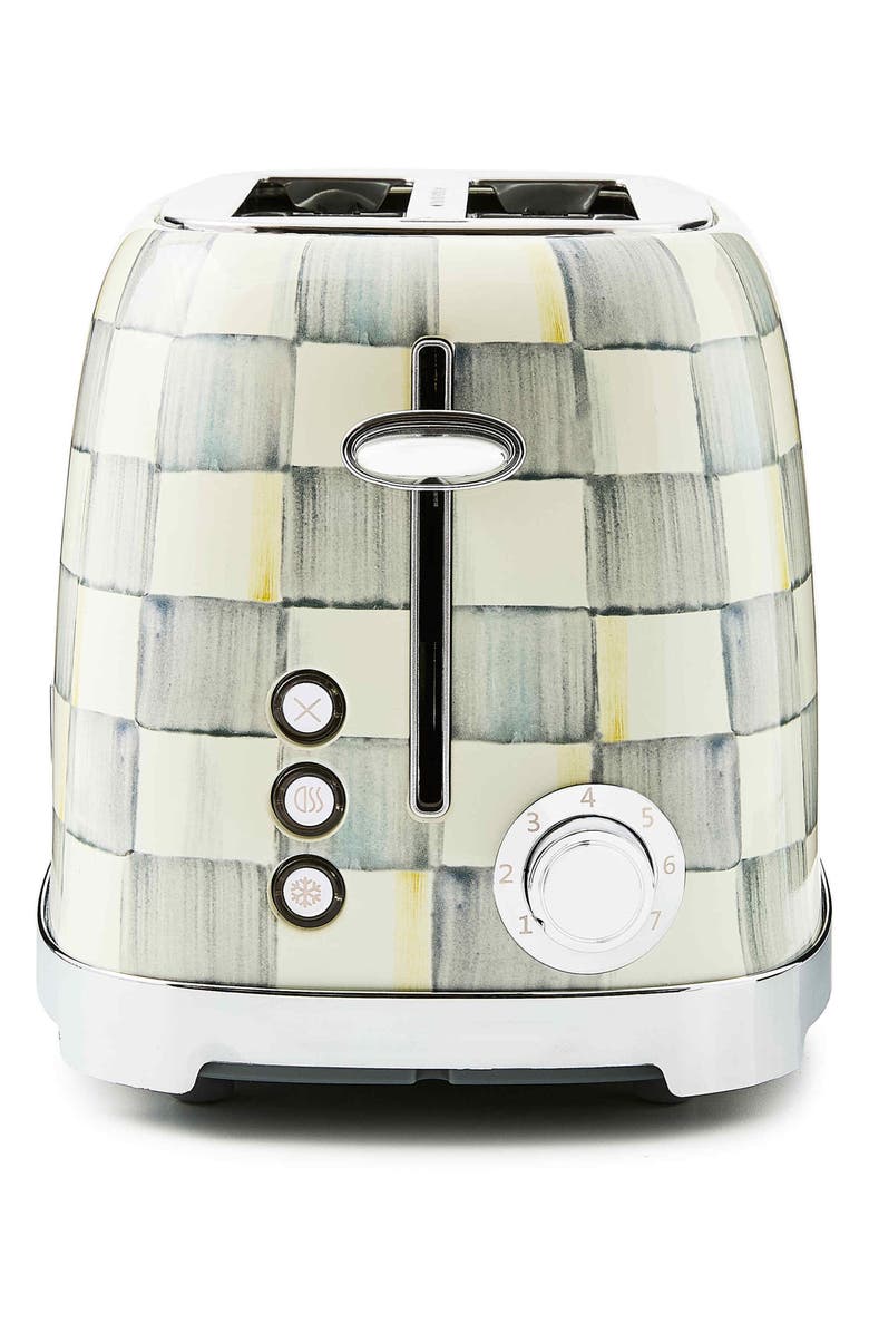 MACKENZIE CHILDS Sterling Check 2-Slice Toaster, Alternate, color, Sterling