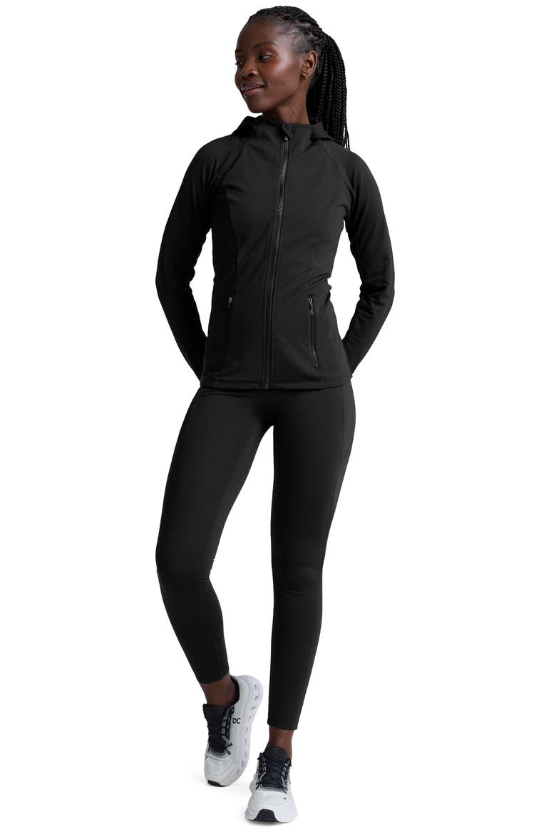 Allure Zip Pocket Leggings, Alternate, color, BLACK