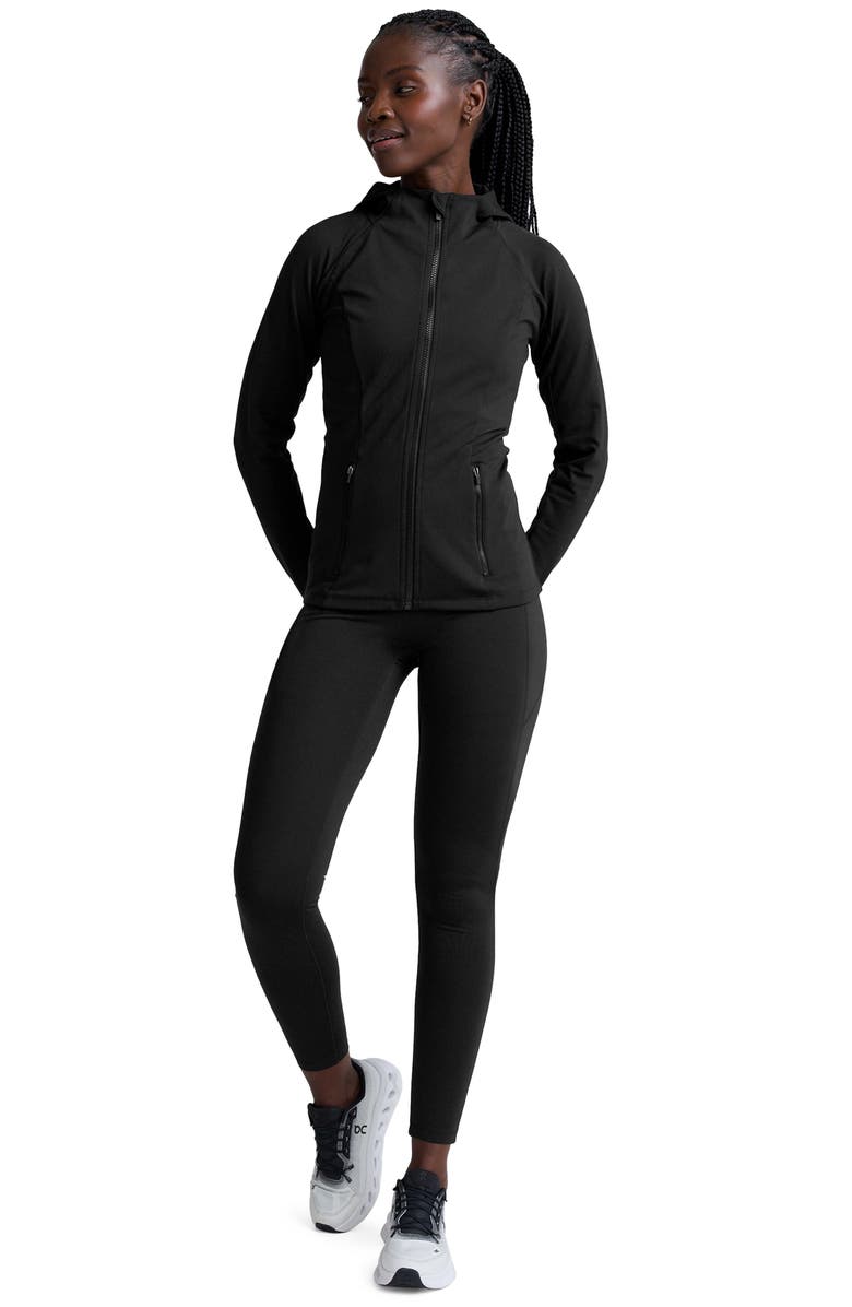 Beyond Yoga Allure Zip Pocket Leggings, Alternate, color, Black