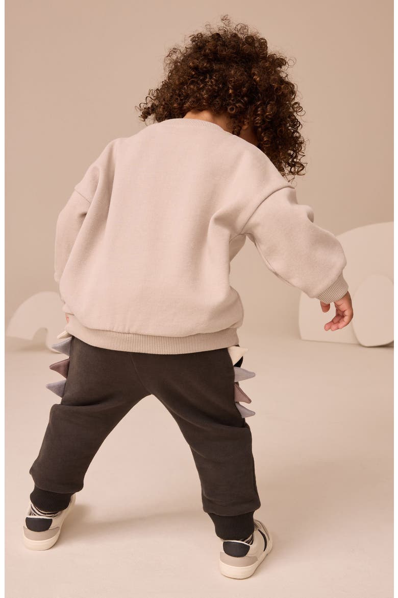 Kids' Colorblock Dinosaur Sweatshirt & Joggers Set, Alternate, color, GREY