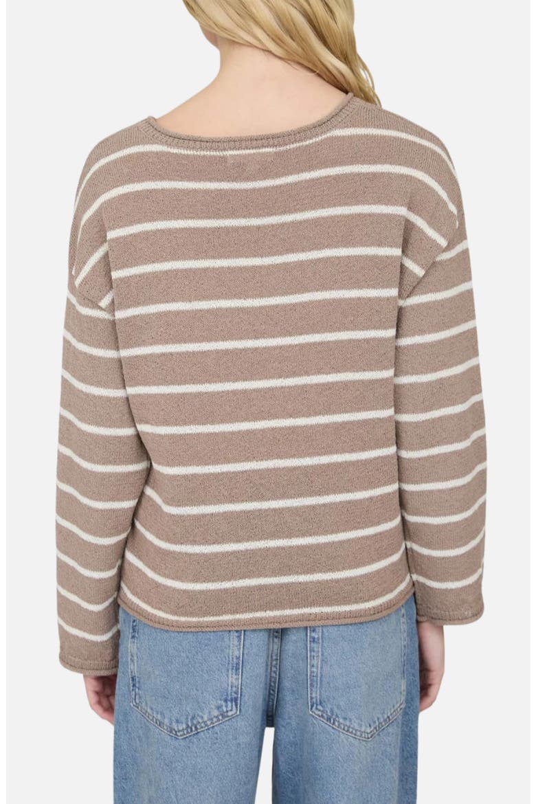 Striped Long Sleeve Sweater, Alternate, color, MOCHA