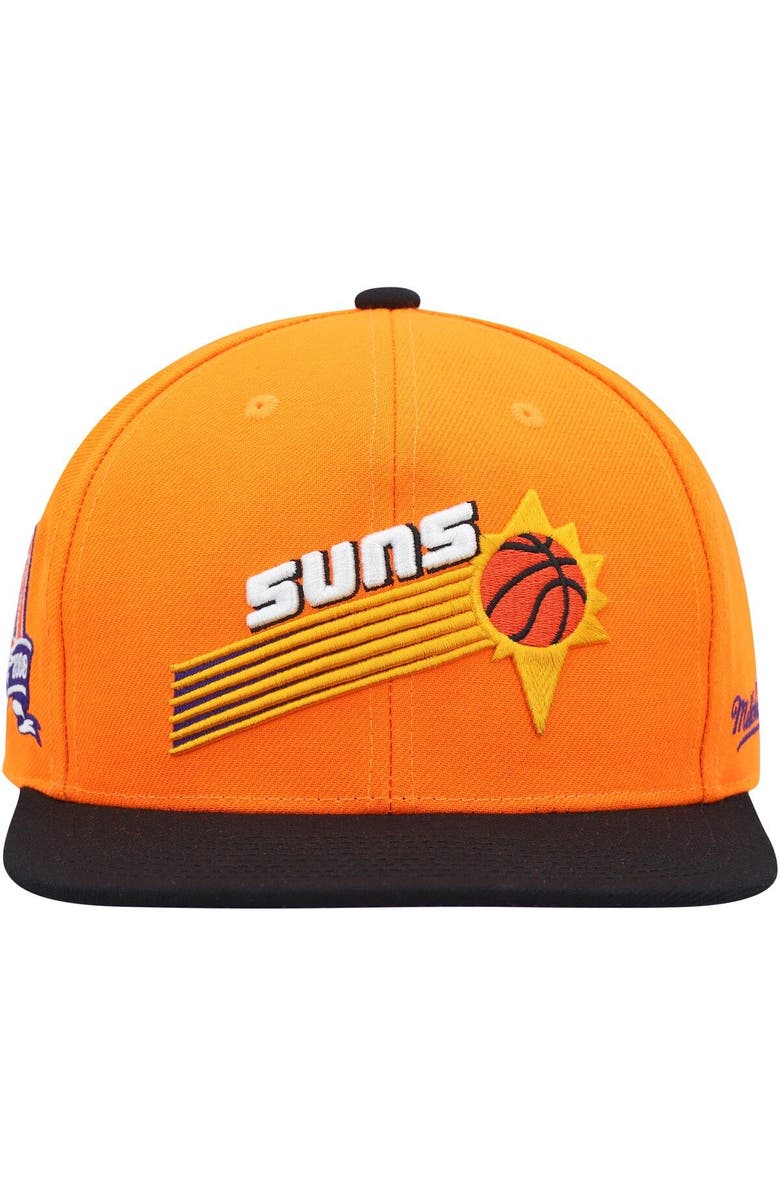 Mitchell & Ness Men's Mitchell & Ness Orange/Black Phoenix Suns Hardwood Classics 40th Anniversary Team Side Fitted Hat, Alternate, color, 