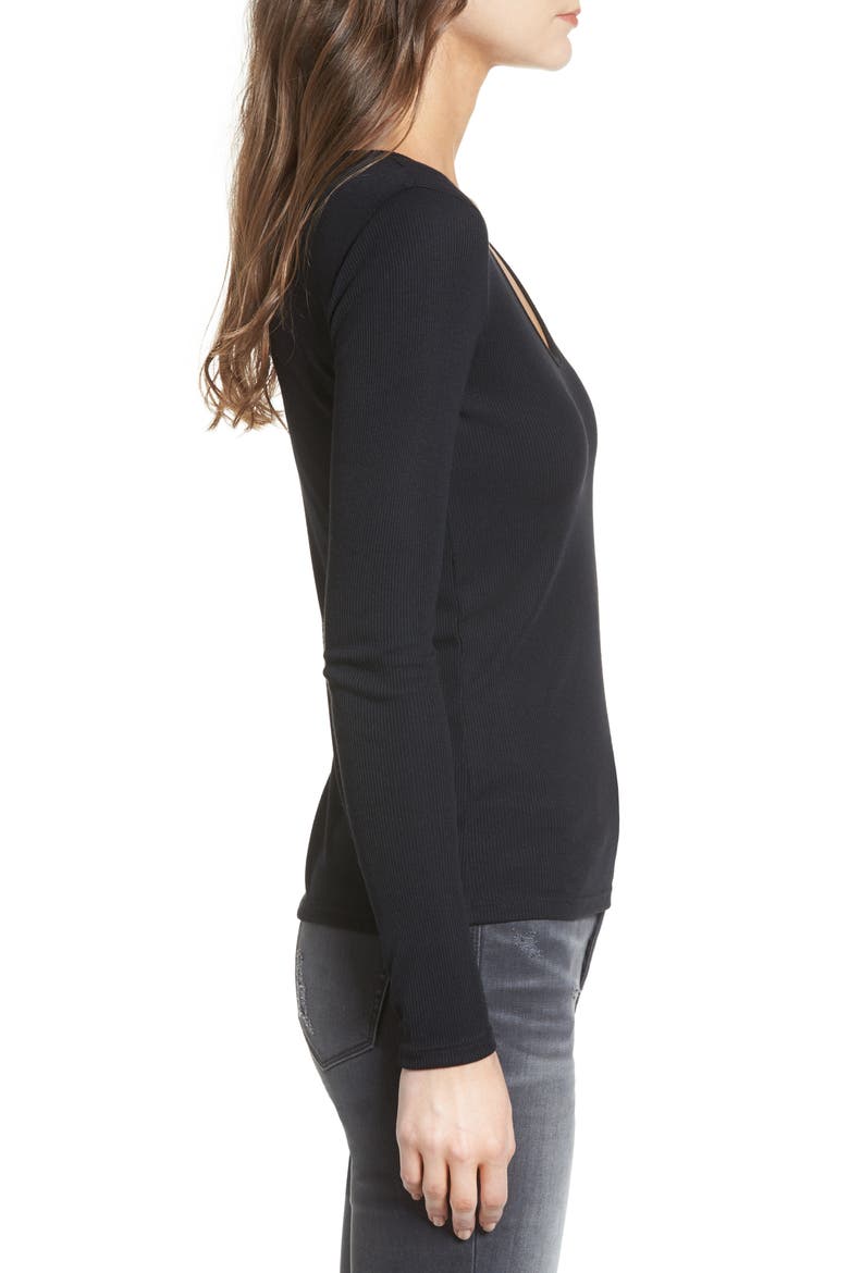 Ribbed Tee, Alternate, color, BLACK
