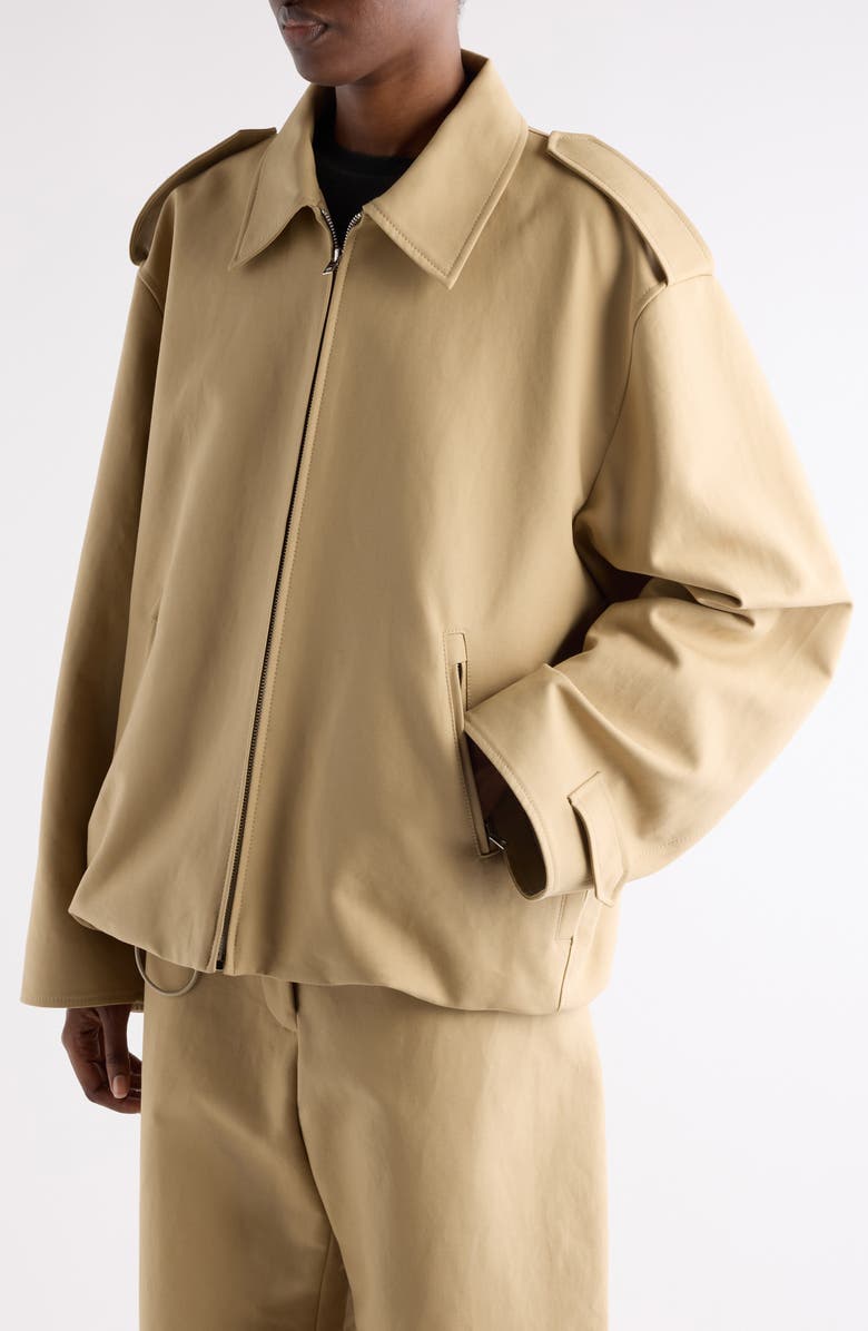 Acne Studios Onaga Organic Cotton Sateen Jacket, Alternate, color, Beige Melange
