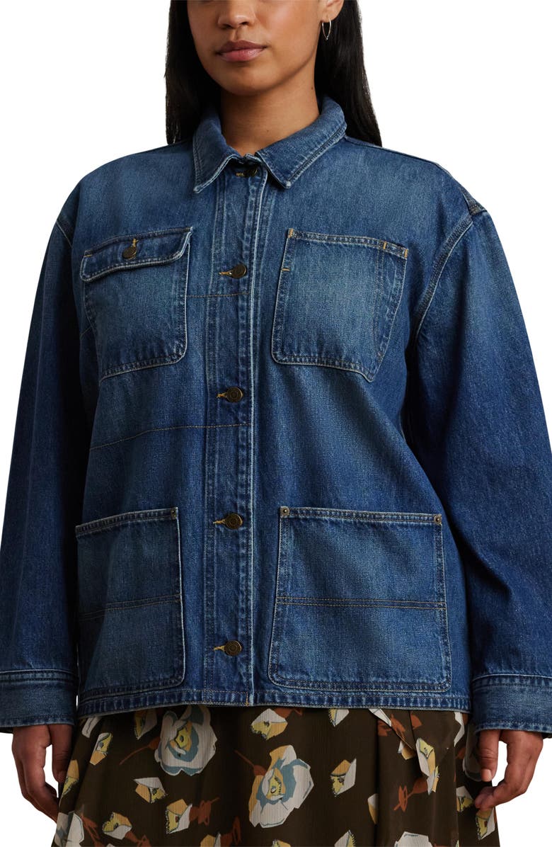 Lauren Ralph Lauren Denim Shirt Jacket, Main, color, 
