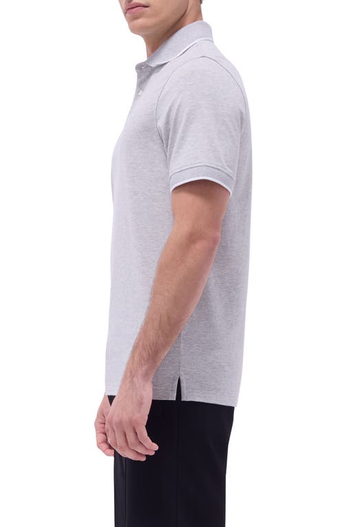 Bugatchi Tipped Contrast Collar Polo In Cement