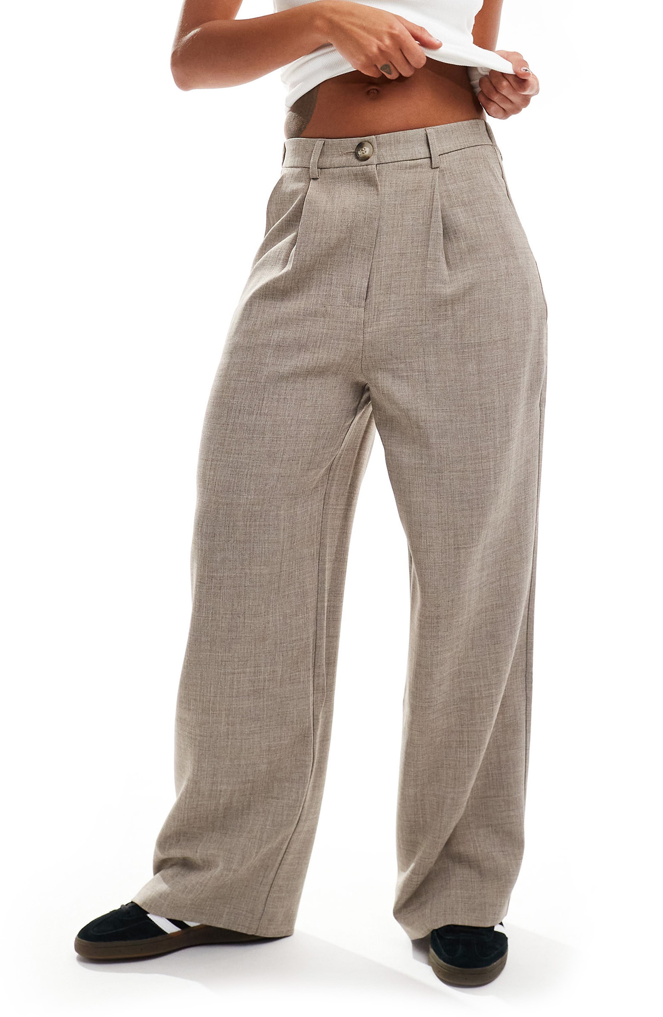 Miss Selfridge Wide Leg Pants in Grey 