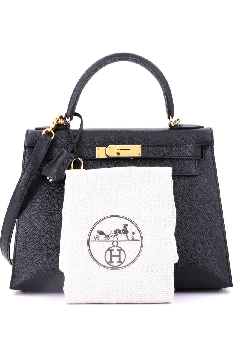 Pre-Owned Hermes Kelly Handbag Black Epsom with Gold Hardware 28, Alternate, color, Noir