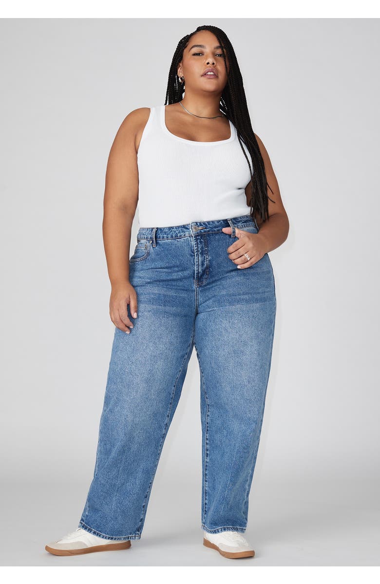 ELOQUII The Loose Fit Jean, Alternate, color, Medium Wash