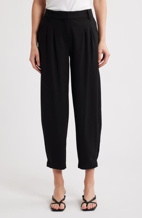 'Ab'Solution Skyrise Pleated Barrel Pants (Regular & Petite)