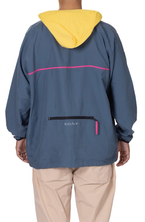Vast Packable Water Repellent Windbreaker In Steel Blue