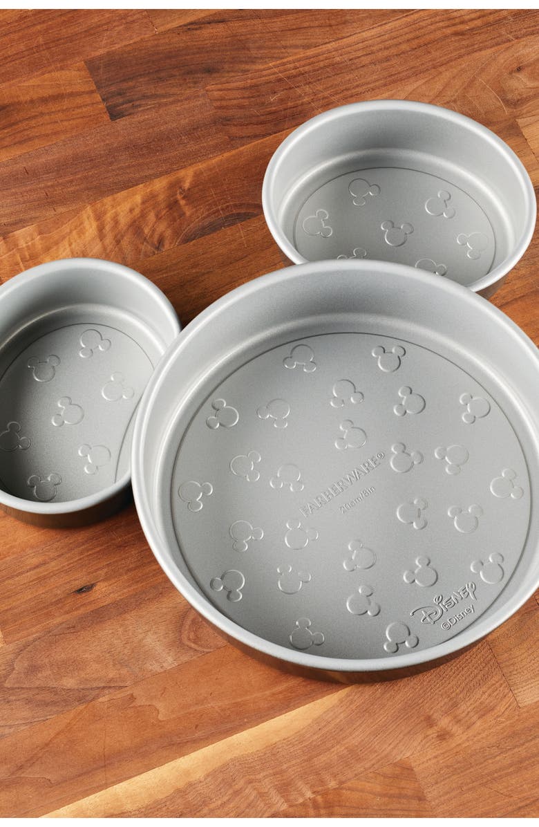 Disney x Farberware 3-Piece Nonstick Mickey Mouse Head Cake Pans, Alternate, color, Black
