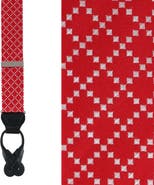 Trafalgar Rowan Geometric Pattern Silk Button End Suspenders