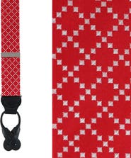 Trafalgar Rowan Geometric Pattern Silk Button End Suspenders