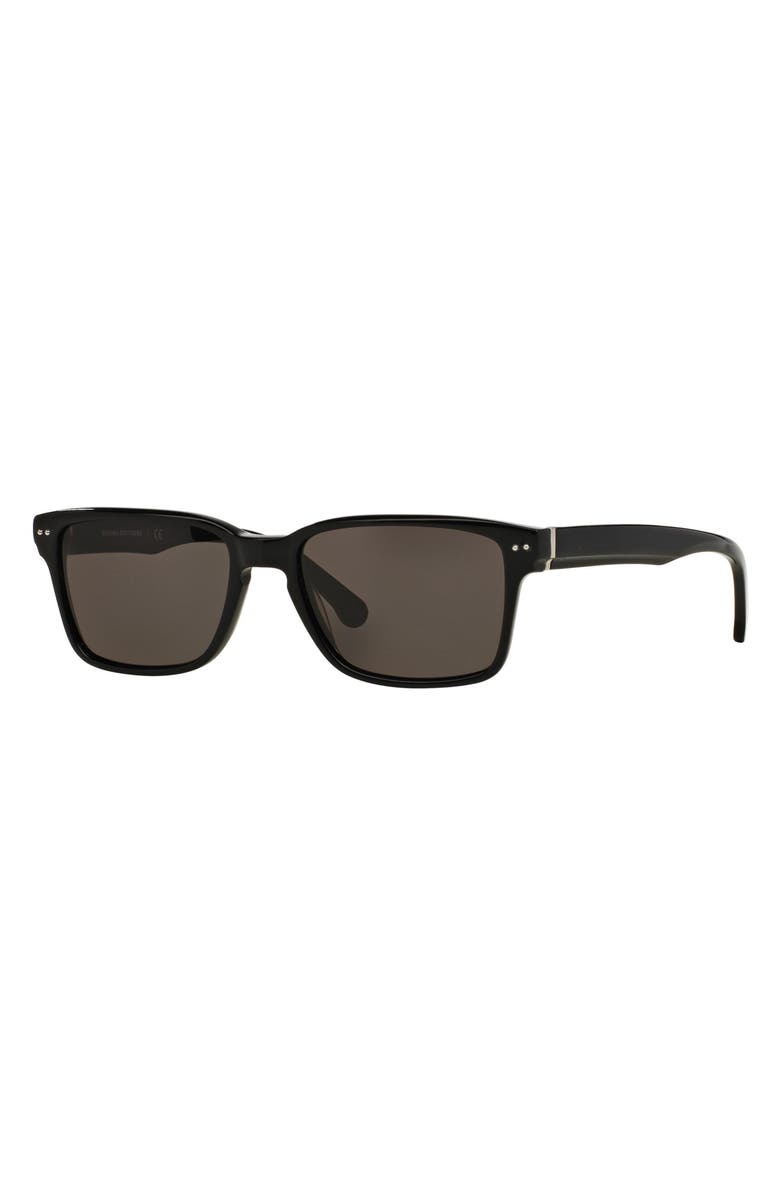 Brooks Brothers 52mm Rectangular Sunglasses, Alternate, color, Black/ Grey
