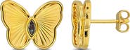 DELMAR Marquise Cut Created Alexandrite Butterfly Stud Earrings