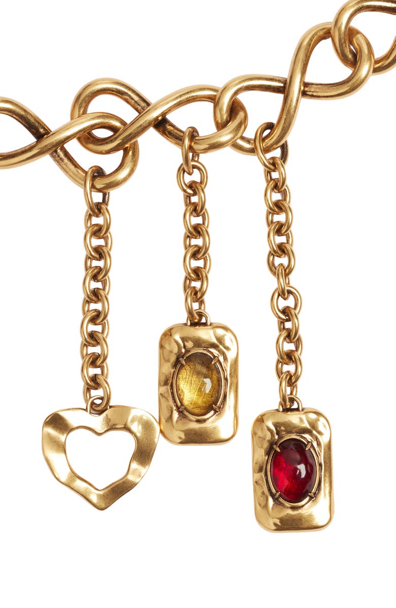 Saint Laurent Charm Chain Belt, Alternate, color, Light Bronze